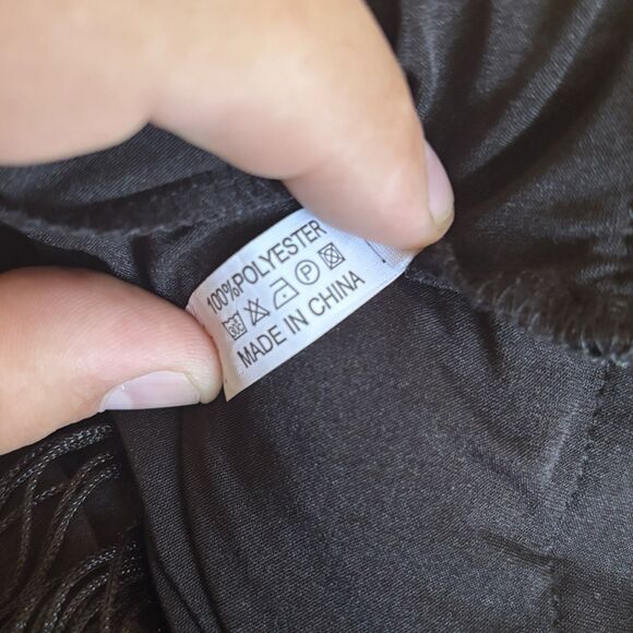 Roaring 20s Flapper Mini Dress Fringe Black Gold Size XL Party Retro‎ Cocktail - Picture 12 of 12